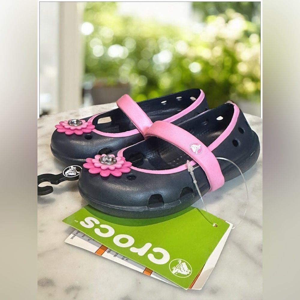 NWT CROCS Toddler Baby Mary Jane  Keeley Springtime  Sandals Size C 6